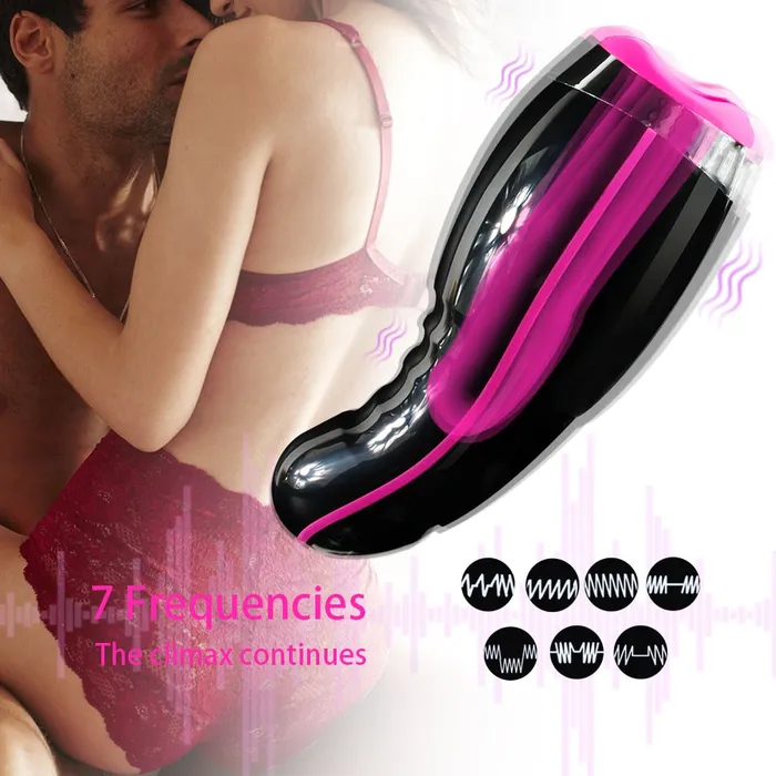 7 Clamp Modes and 7 Vibration Modes Masturbation Cup | Lusty Age Male Sex Toys
