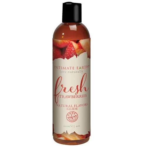 Intimate Earth Vibrators Fresh Strawberries Natural Flavors Glide 120ml