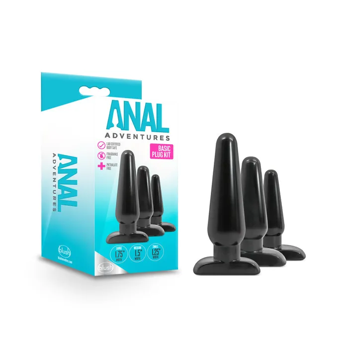 Anal Adventures Basic Plug Kit Black Blush Novelties Anal