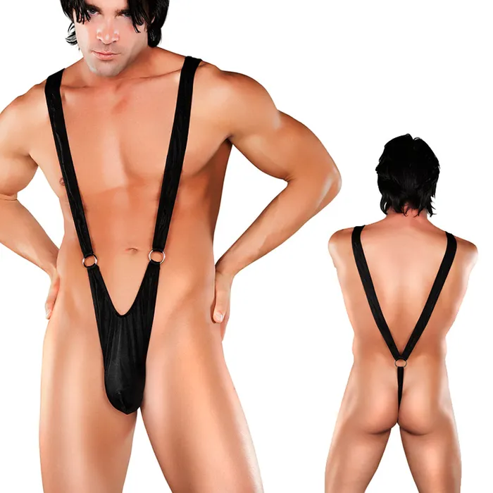 Male Power Nylon Lycra Sling with Rings Black SM Male Power Male Sex Toys