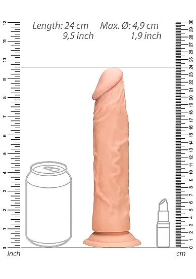 Realrock 9in Dong Flesh Wo Testicles SHOTS AMERICA Dildos