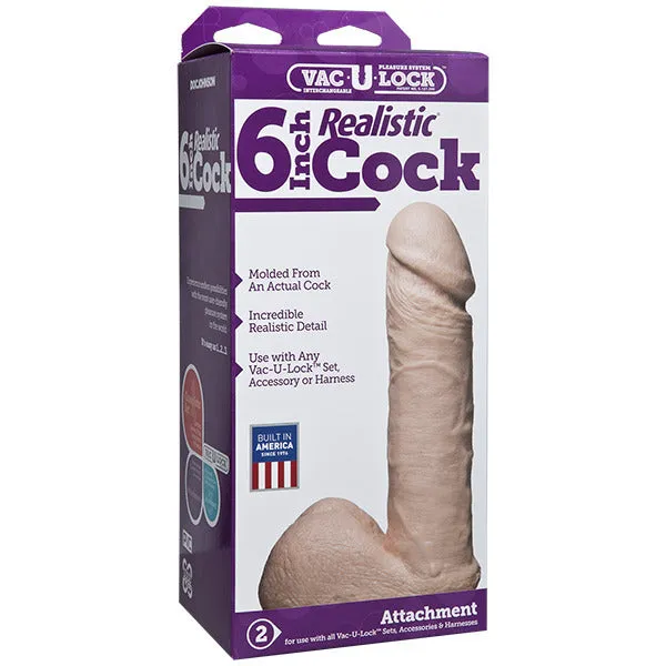 VacULock 6 Inch Realistic Dildo Attachment Doc Johnson Dildos VacULock 6 Inch Realistic Dildo Attachment Doc Johnson Dildos