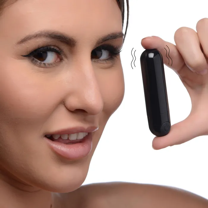 Female Sex Toys XR Brands Bang 10x Rechargeable Vibrating Metallic Bullet Black