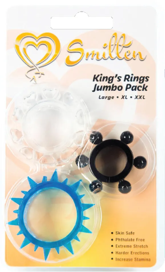 Smitten Male Sex Toys King Rings Jumbo Pack 3Pack Sex Toy Adult Pleasure Cock ring