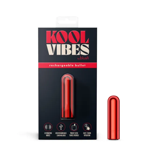 Kool Vibes Rechargeable Mini Bullet Cherry 64 cm USB Rechargeable Bullet Blush Novelties Female Sex Toys Kool Vibes Rechargeable Mini Bullet Cherry 64 cm USB Rechargeable Bullet Blush Novelties Female Sex Toys
