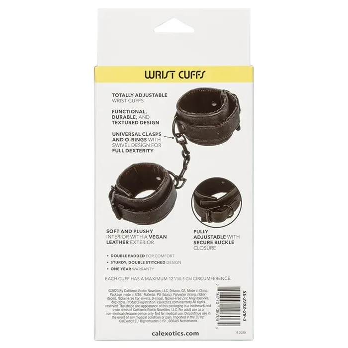 Cal Exotics Restraints Boundless Vegan Wrist Cuffs