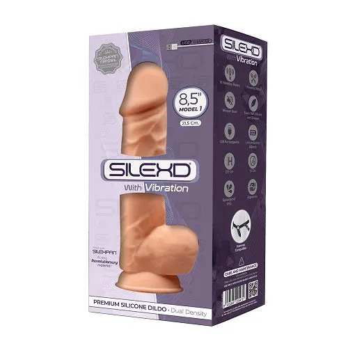 Female Sex Toys SilexD SilexD 85 inch Realistic Vibrating Silicone Dual Density Girthy Dildo with Suction Cup with Balls Female Sex Toys SilexD SilexD 85 inch Realistic Vibrating Silicone Dual Density Girthy Dildo with Suction Cup with Balls