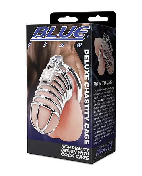 Blue Line Deluxe Chastity Cage Electric Eel Male Sex Toys