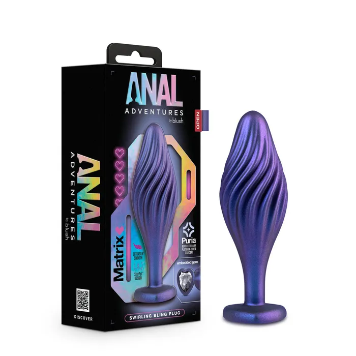 Anal Blush Anal Adventures Matrix By Blush Swirling Bling Sapphire 45Inch Anal Plug Anal Blush Anal Adventures Matrix By Blush Swirling Bling Sapphire 45Inch Anal Plug