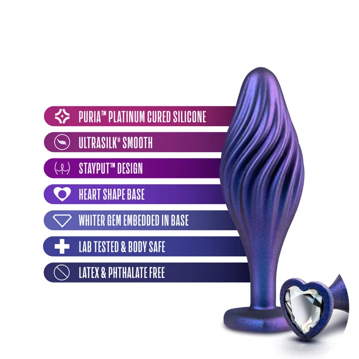 Anal Blush Anal Adventures Matrix By Blush Swirling Bling Sapphire 45Inch Anal Plug