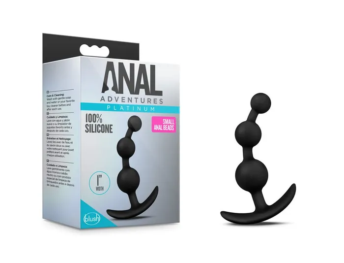 Anal BLUSH Anal Adventures Platinum Small Anal BeadsBlack