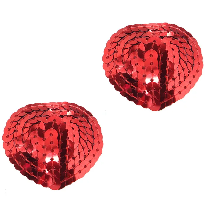 Anal Little Genie Nipple Couture Red Sequin Heart Covers