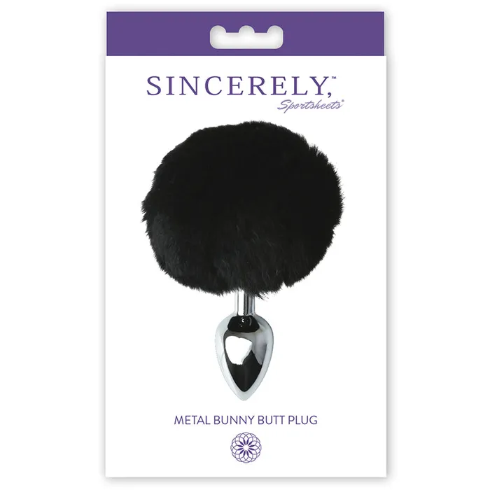 Anal Sportsheets Sincerely Metal Bunny Butt PlugBlack