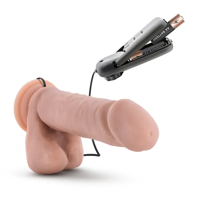 Blush Coverboy By Blush The Goalie Realistic Vanilla 8Inch Long Remote Control Vibrating Dildo With Suction Cup Base Anal