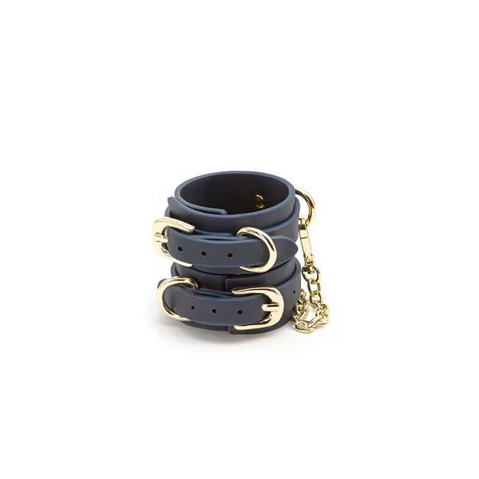 Bondage Couture Wrist Cuffs Blue NS Novelties Restraints