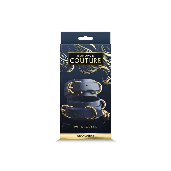 Bondage Couture Wrist Cuffs Blue NS Novelties Restraints