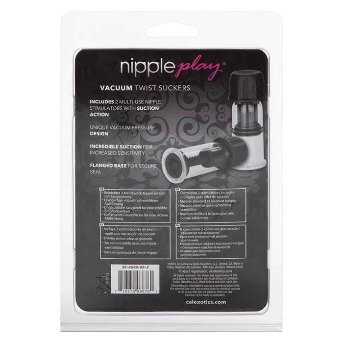 CAL EXOTICS Anal Nipple Play Vacuum Twist SuckersBlack