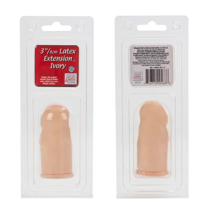 California Exotic Novelties Male Sex Toys Latex Extension Smooth Cock Head Ivory 3 inches Enhance Depth and Pleasure