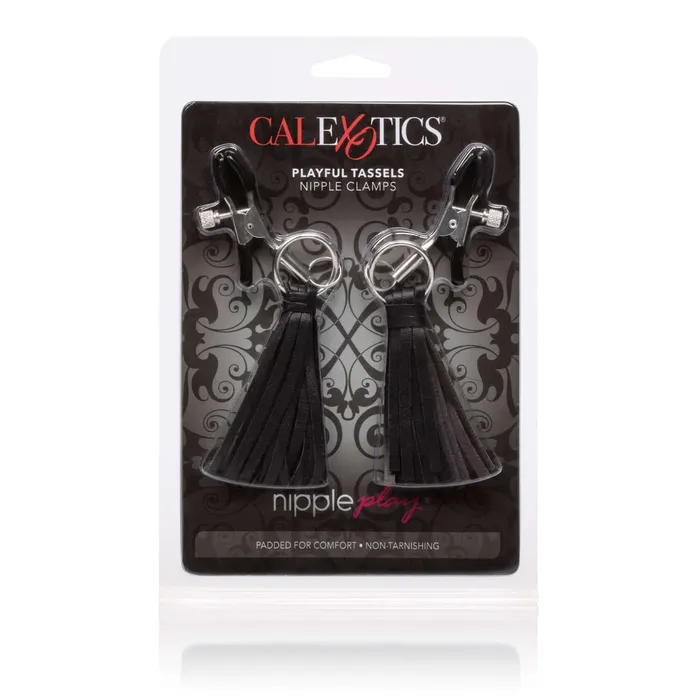 California Exotic Novelties Nipple Play Playful Tassels Nipple Clamps Black by Cal Exotics A Pinch of Pleasure Couples