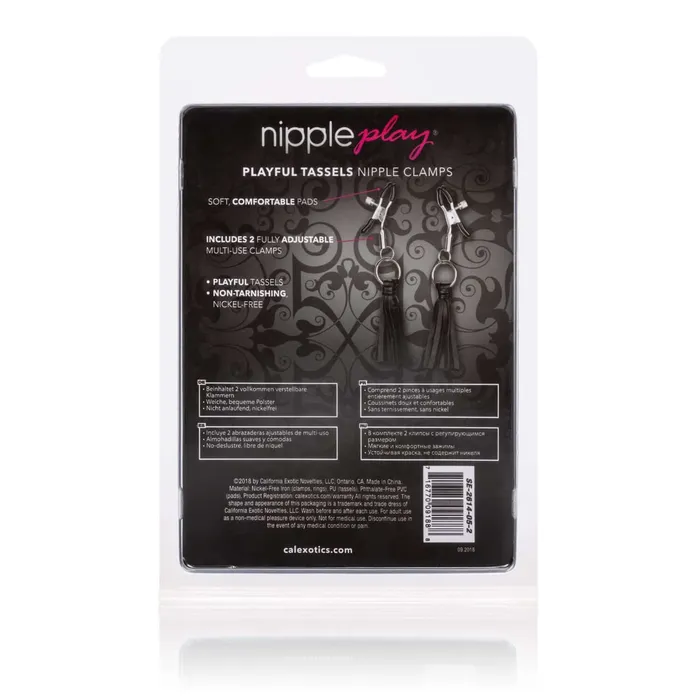 California Exotic Novelties Nipple Play Playful Tassels Nipple Clamps Black by Cal Exotics A Pinch of Pleasure Couples