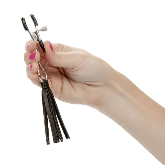 California Exotic Novelties Nipple Play Playful Tassels Nipple Clamps Black by Cal Exotics A Pinch of Pleasure Couples