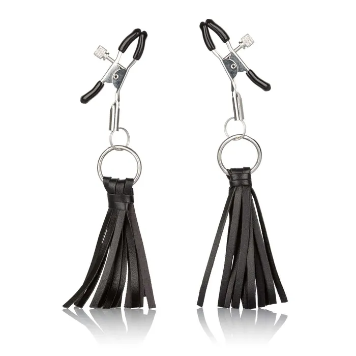 California Exotic Novelties Nipple Play Playful Tassels Nipple Clamps Black by Cal Exotics A Pinch of Pleasure Couples