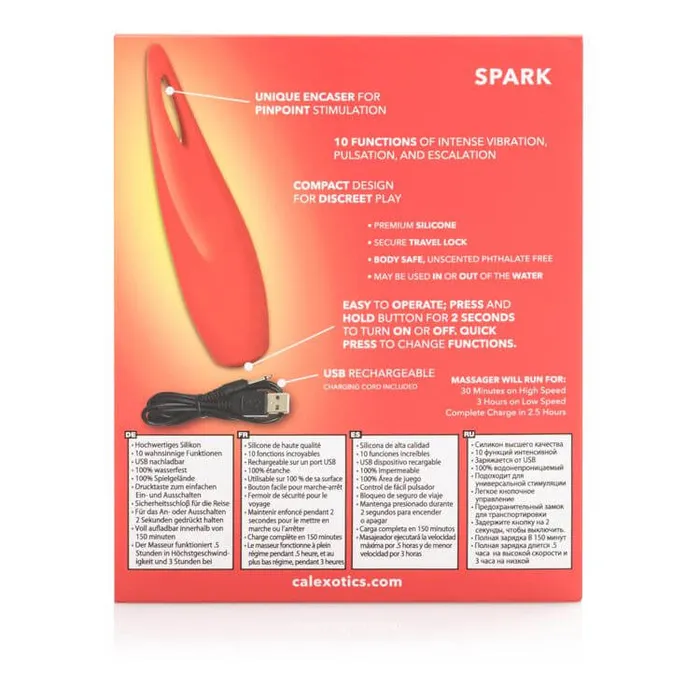 California Exotic Novelties Red Hots Spark Clitoral Encaser Massager 10 Powerful Functions for Ultimate Pleasure Vibrators