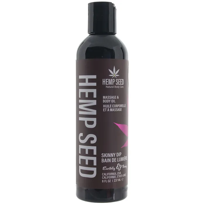 Couples Earthly Body Hemp Seed Massage Oil 8oz236ml in Skinny Dip