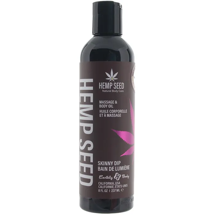 Couples Earthly Body Hemp Seed Massage Oil 8oz236ml in Skinny Dip