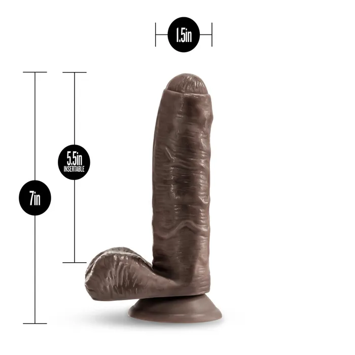 Dildos Blush Coverboy By Blush Pierre The Chef Realistic Chocolate 7Inch Long Dildo With Balls Suction Cup Base