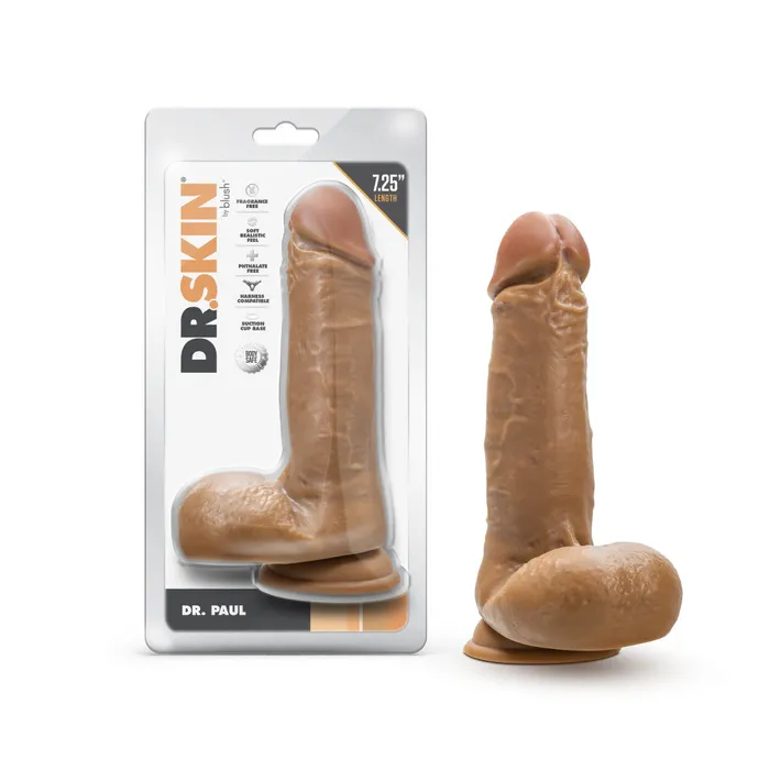Dildos Blush Dr Skin By Blush Dr Paul 725 Inch Long Dildo with Suction Cup Balls Tan Dildos Blush Dr Skin By Blush Dr Paul 725 Inch Long Dildo with Suction Cup Balls Tan