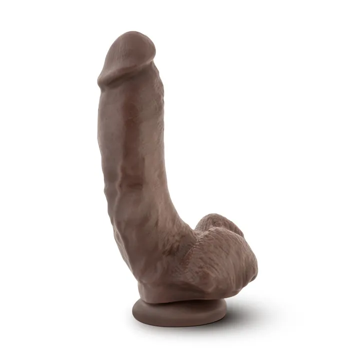 Dr Skin By Blush Mr Mayor Realistic Curved Chocolate 9Inch Long Dildo With Balls Suction Cup Base Blush Dildos