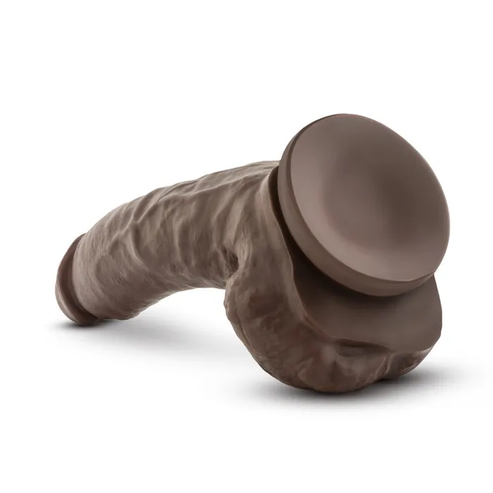 Dr Skin By Blush Mr Mayor Realistic Curved Chocolate 9Inch Long Dildo With Balls Suction Cup Base Blush Dildos