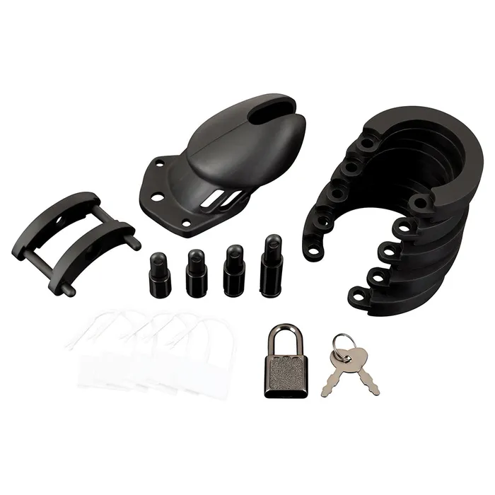 Electric Eel Anal Blue Line Silicone Chastity Cage in Black Electric Eel Anal Blue Line Silicone Chastity Cage in Black