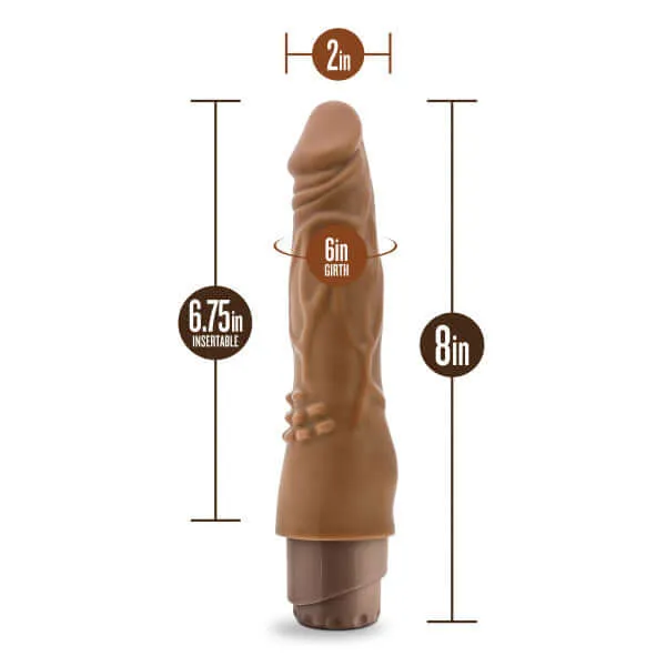 Female Sex Toys Blush Novelties Dr Skin Cock Vibe Vibe 4 Mocha Brown Realistic Vibrating Dildo