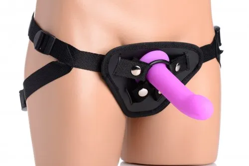 Female Sex Toys XR Brands Strap On Double G Deluxe Vibrating Silicone Strap On for MindBlowing Pleasure