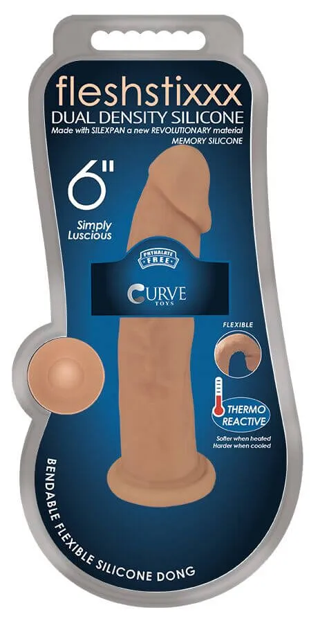 Fleshstixx 6Inch Silicone Dildo Latte Bendable Thermo Reactive Pleasure CURVE NOVELTIES Dildos Fleshstixx 6Inch Silicone Dildo Latte Bendable Thermo Reactive Pleasure CURVE NOVELTIES Dildos