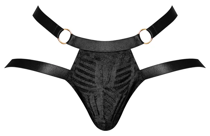 Male Power Lingerie Rude Awakening Ring Jock Strap Black LXL Unleash Your Sensual Playfulness in Style Anal