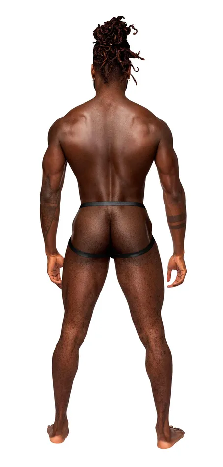 Male Power Lingerie Rude Awakening Ring Jock Strap Black LXL Unleash Your Sensual Playfulness in Style Anal