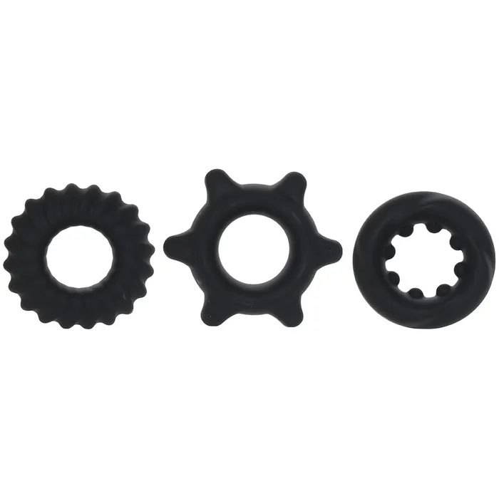 Manzo Liquid Silicone Ring Set in Black Maia Female Sex Toys