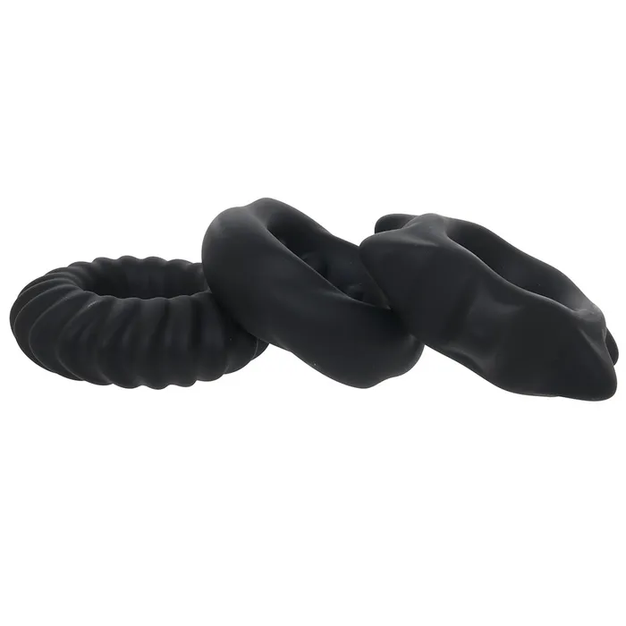 Manzo Liquid Silicone Ring Set in Black Maia Female Sex Toys