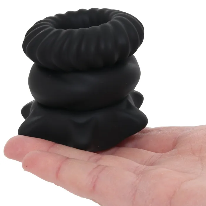 Manzo Liquid Silicone Ring Set in Black Maia Female Sex Toys