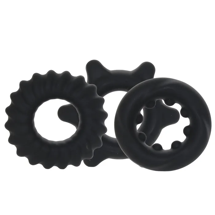 Manzo Liquid Silicone Ring Set in Black Maia Female Sex Toys