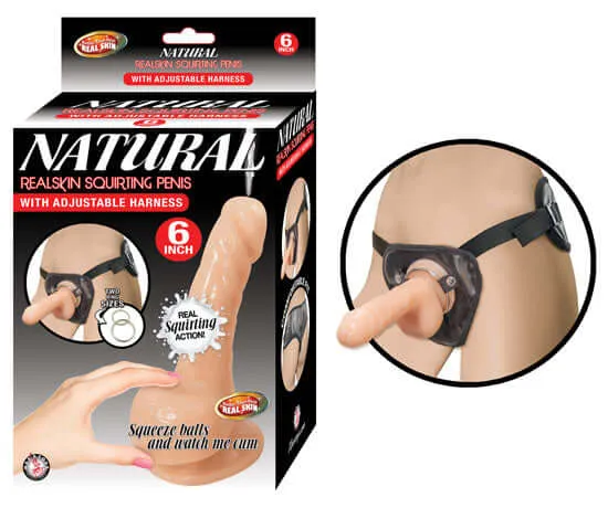 Natural Realskin Squirting Penis with Adjustable Harness 6 inches Beige by Nasstoys of New York Nasstoys Male Sex Toys Natural Realskin Squirting Penis with Adjustable Harness 6 inches Beige by Nasstoys of New York Nasstoys Male Sex Toys