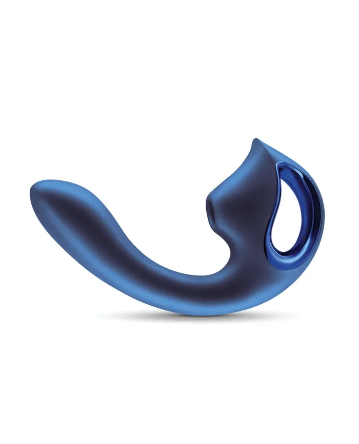 NS Novelties Vibrators Seduction Kaia Metallic Blue Posable Air Pulse GSpot Vibrator