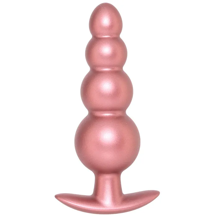 Ouch Smooth Silicone Beaded Butt Plug in Rose Gold Ouch Anal
