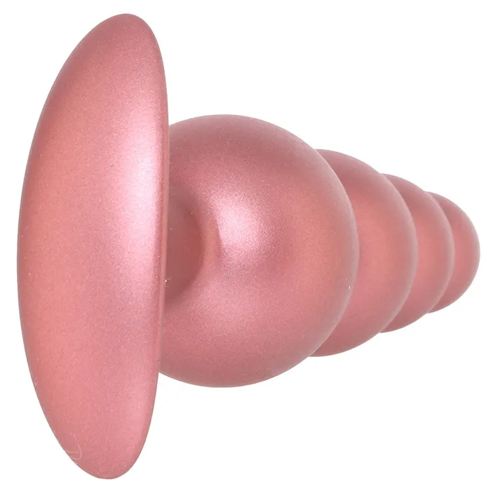 Ouch Smooth Silicone Beaded Butt Plug in Rose Gold Ouch Anal