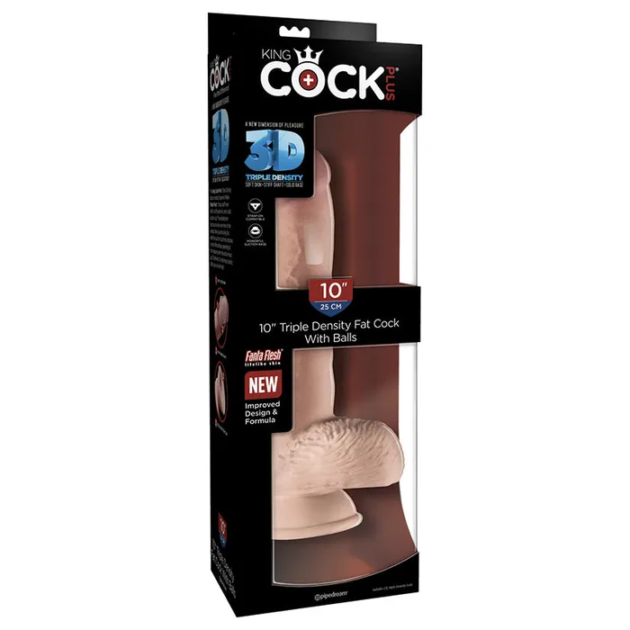 PIPEDREAM Dildos King Cock Plus Triple Density Fat Cock with BallsLight 10
