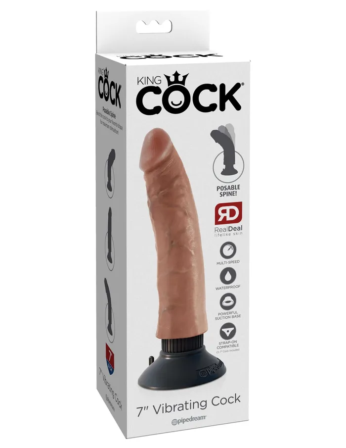 Pipedream Products Dildos King Cock 7 inches Cock Real Deal RD Tan Vibrator Pipedream Products Dildos King Cock 7 inches Cock Real Deal RD Tan Vibrator