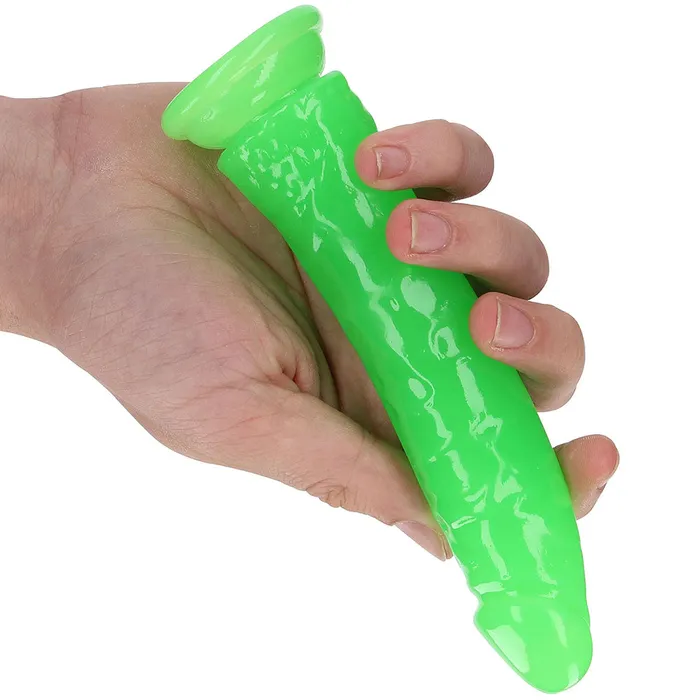 Shots Toys Dildos RealRock Glow In The Dark 6 Inch Slim Dildo in Green Shots Toys Dildos RealRock Glow In The Dark 6 Inch Slim Dildo in Green